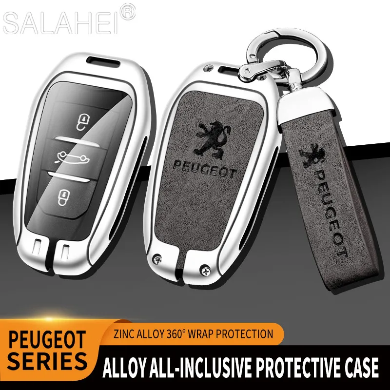 

Zinc Alloy Car Remote Key Case Cover Shell For Peugeot 206 301 307 308 407 408 508 2008 3085 3008 4008 5008 Keychain Accessories