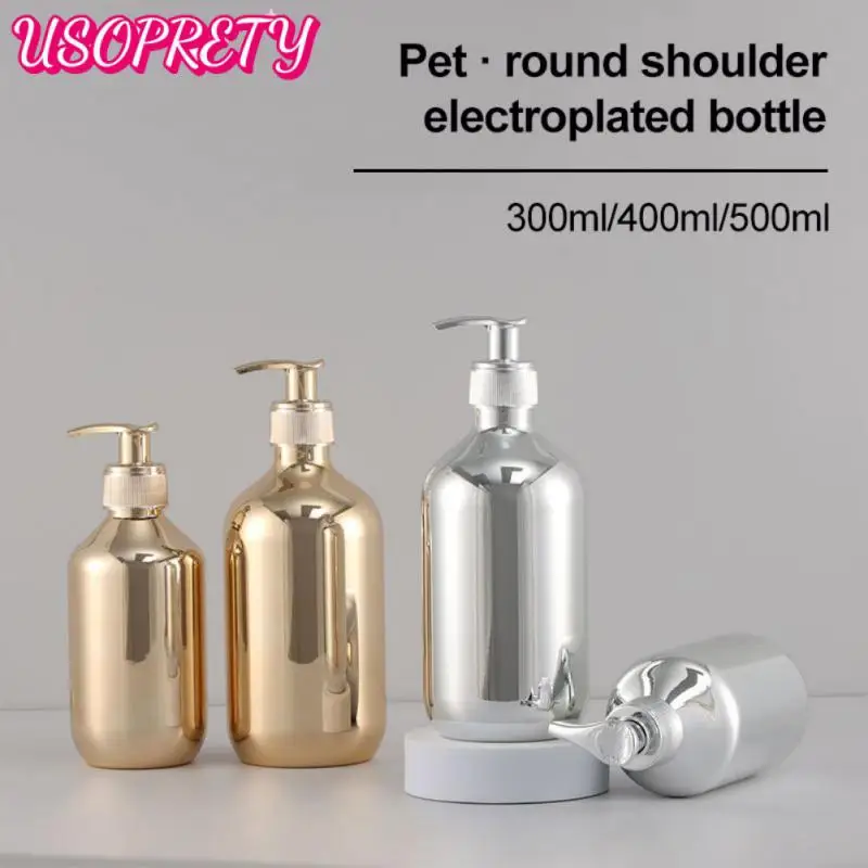 

300ml/500ml Hand Soap Dispensers Gold Chrome Plastic Liquid Soap Refillable Bottles Bathroom Shampoo Shower Gel Liquid Container