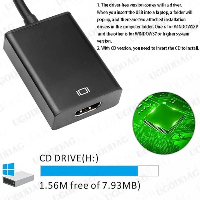1080P 60 Гц HD Портативный USB 3.0 к HDMI-совместимому аудио-видео адаптер-конвертер Кабель
