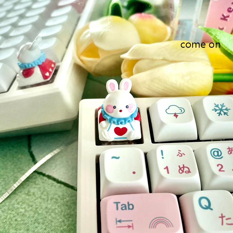 

Cartoon Cute Rabbit Mechanical Keyboard Custom Keycap For Cherry MX Switch Personality Handmade Three-dimensional Keycaps