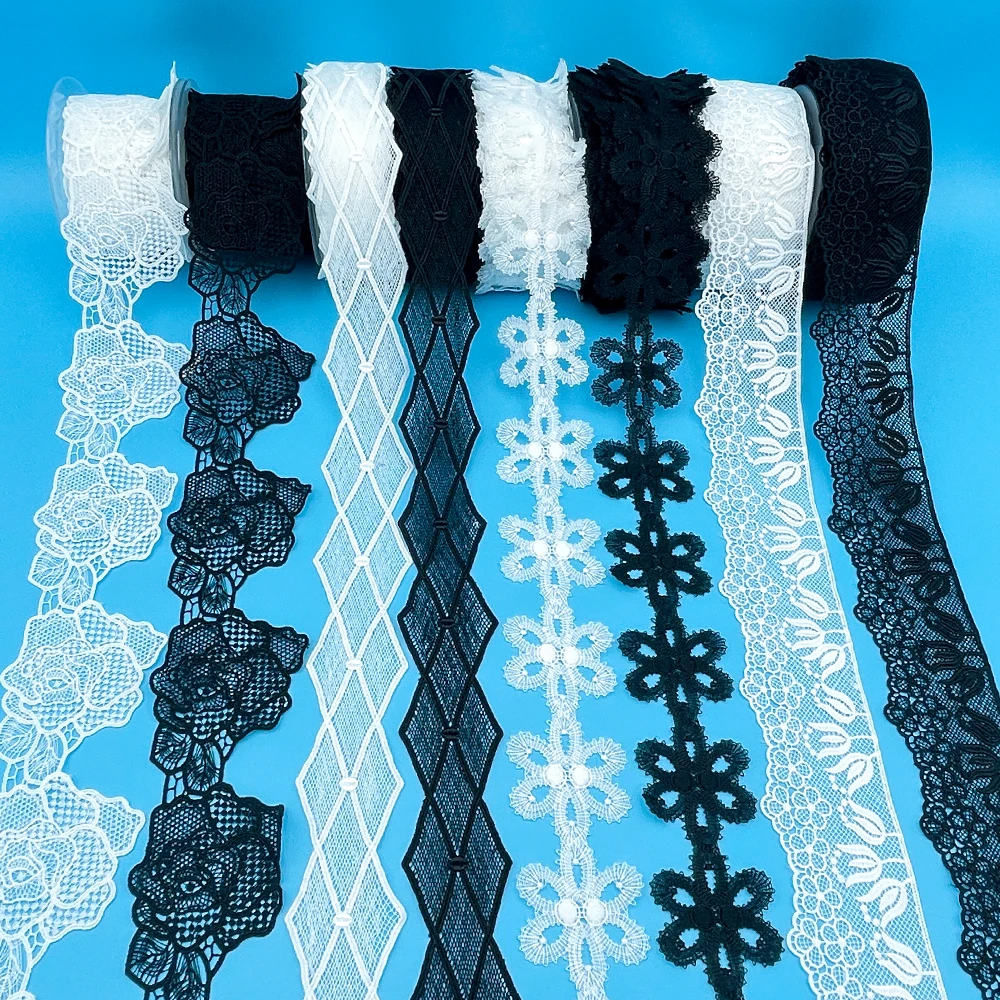 

1 yards 100 yards lace European flower net embroidery lace water soluble lace diy clothing accessories wholesale
