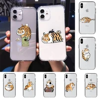 everything can be a fat tiger phone case for iphone 11 12 13 mini pro xs max 8 7 6 6s plus x 5s se 2020 xr clear case