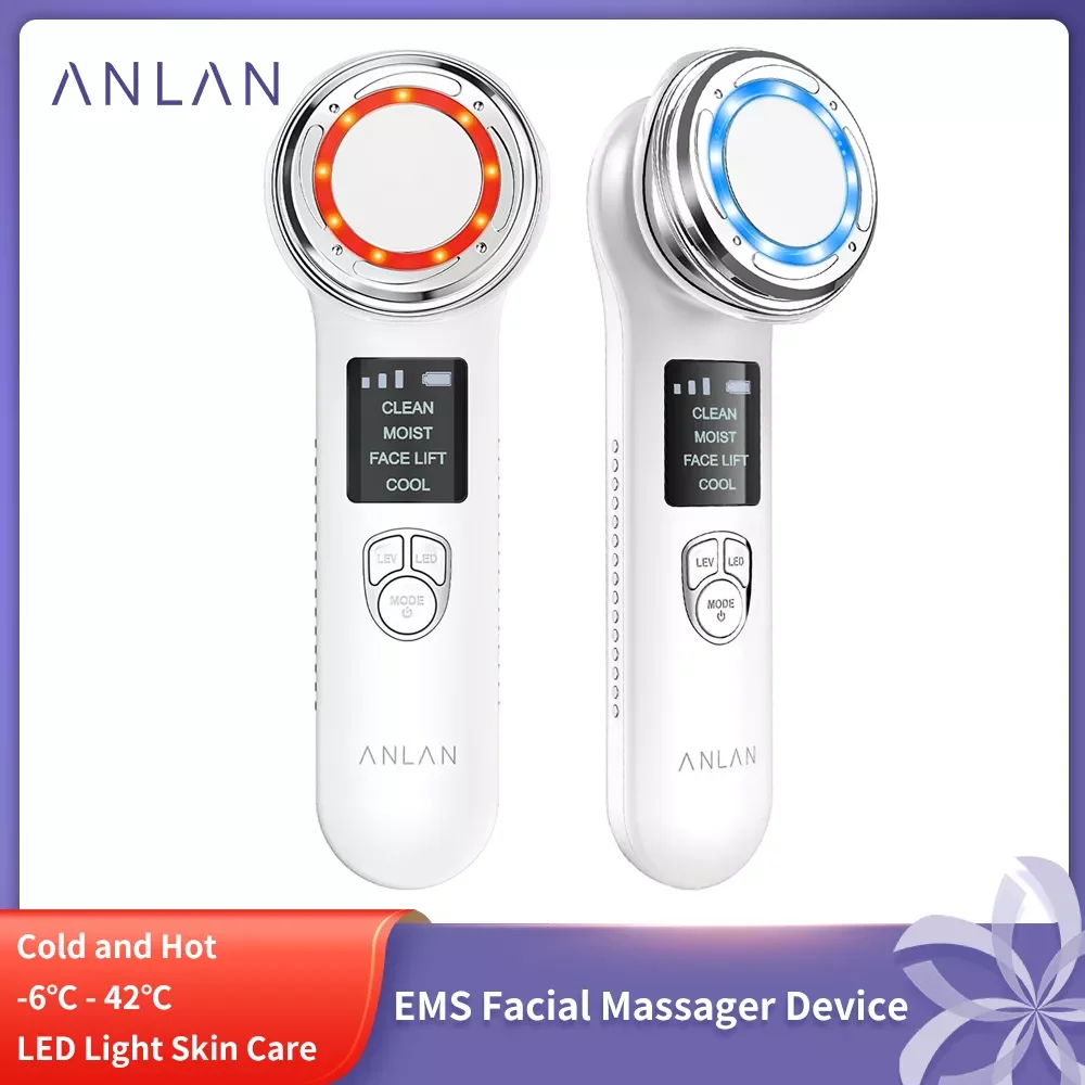 

NEW 4 in 1 EMS Facial Massager Device Ultrasonic Skin Care LED Light Therapy Wrinkle Removal EMS Face Tightening Beauty Device