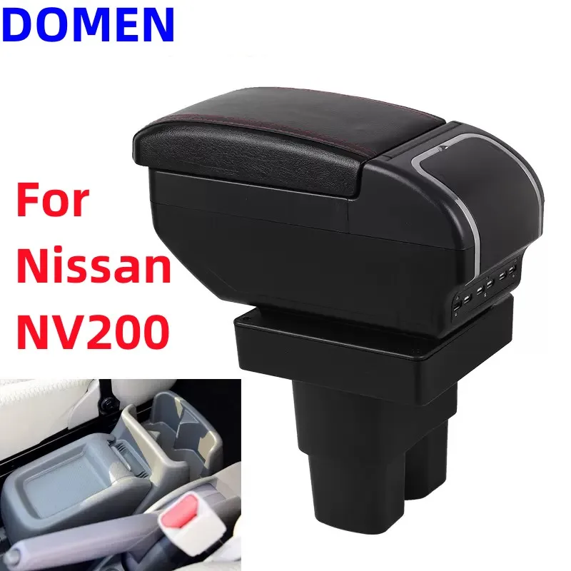 

Car Center Console Armrests Storage Box for Nissan NV200 evalia armrest box With USB interface 2019 2011 2013 2014 2015 2016