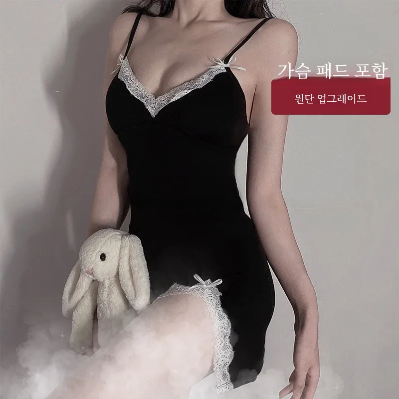 Сексуальная кружевная женская ночная сорочка из чистого хлопка на бретельках