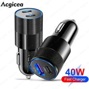 PD USB Car Charger 40W TypeC Quick Car Charger Adapter QC3.0 Fast Charge for iPhone13 Xiaomi Samsung in India