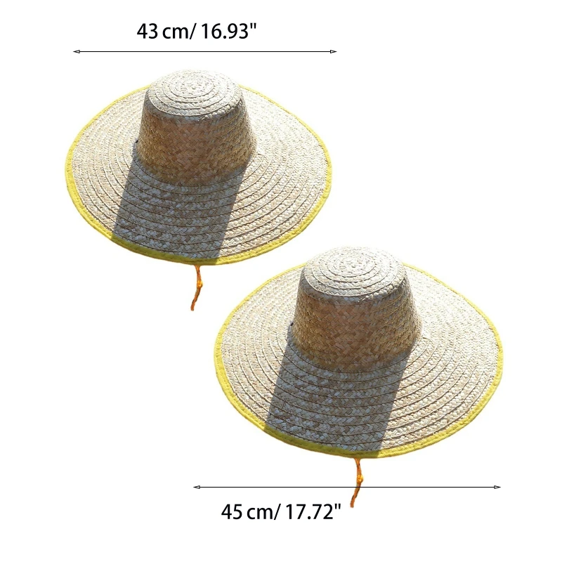 Модная уличная соломенная шляпа для фермеров защиты от солнца со шнурком товары
