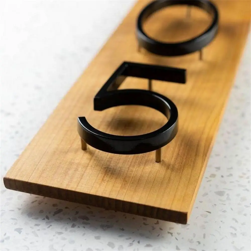 125-мм плавающие номерные буквы для дома, большие современные буквы алфавита на двери, наружный декор, адресная табличка со знаками #0-9 цвета черный.