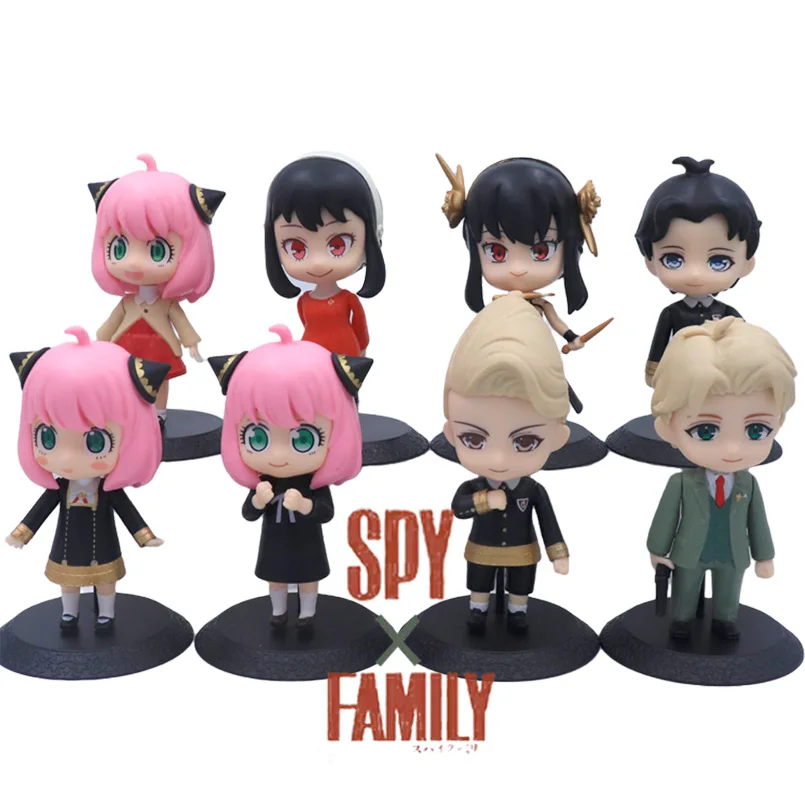 

8pcs Q Version SPY FAMILY Anime Figure Anya Twilight Figure Loid Forger Anya Forger Yor Toy Collectible Model Toys Kid Gift 10cm