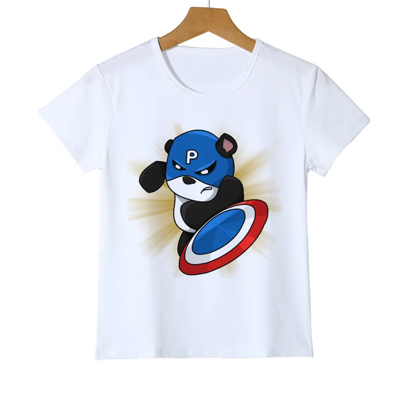 Super Cute Panda Children's T-shirt Summer Fashion Boy Girl Clothes Lady Casual Tee Funny Animal Print Tops Girl Tees