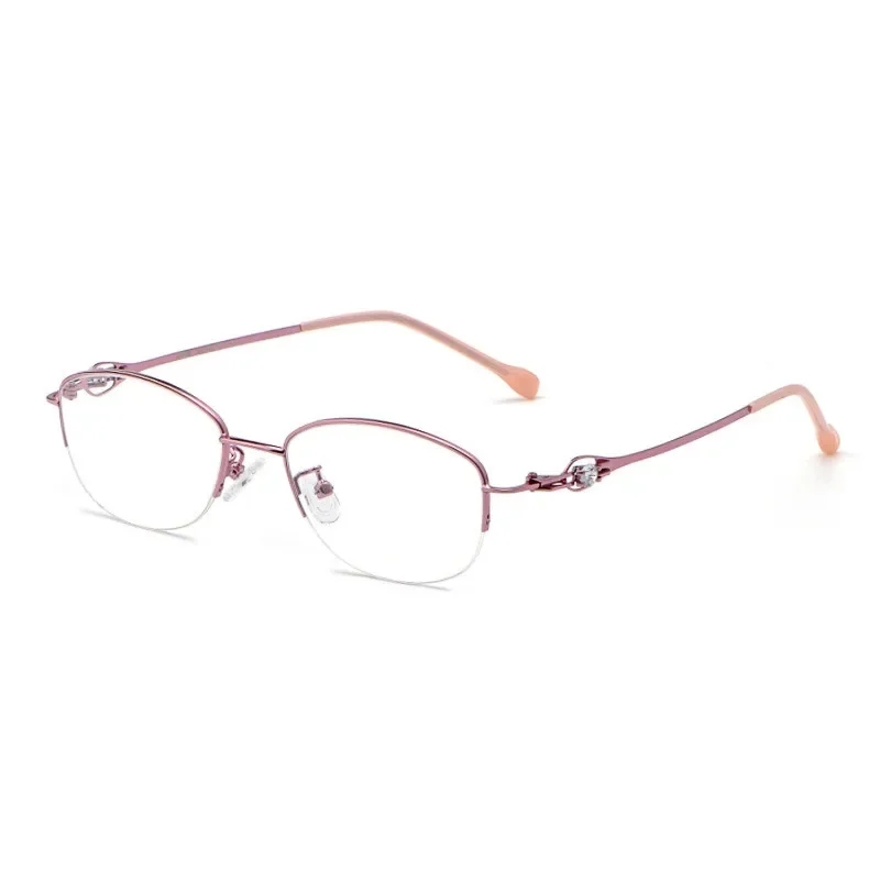 Ультралегкие металлические модные деловые женские очки в полуоправе с