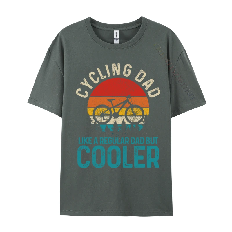 Cycling Dad Vintage Mountain Bike Cyclist Father Is Day Tops Tees Prevailing Design Cotton Men T-Shirts Top Wholesale
