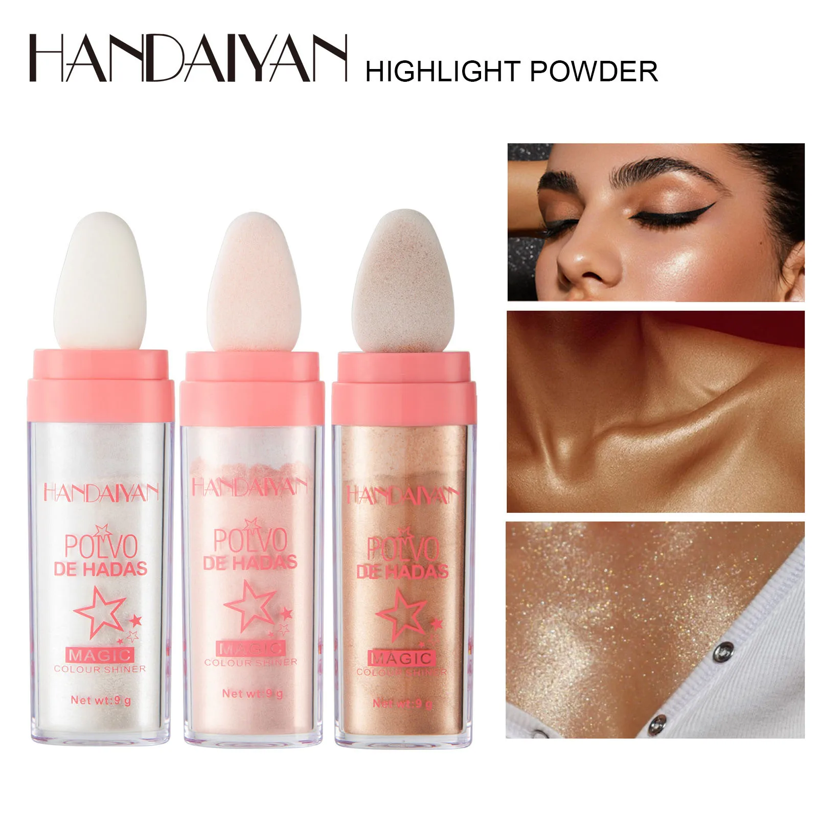 

Fairy Highlight Powder Multifunctional Contour Repair Stick Waterproof Long-lasting High Gloss Makeup Powder Cosmetics 3 Colors