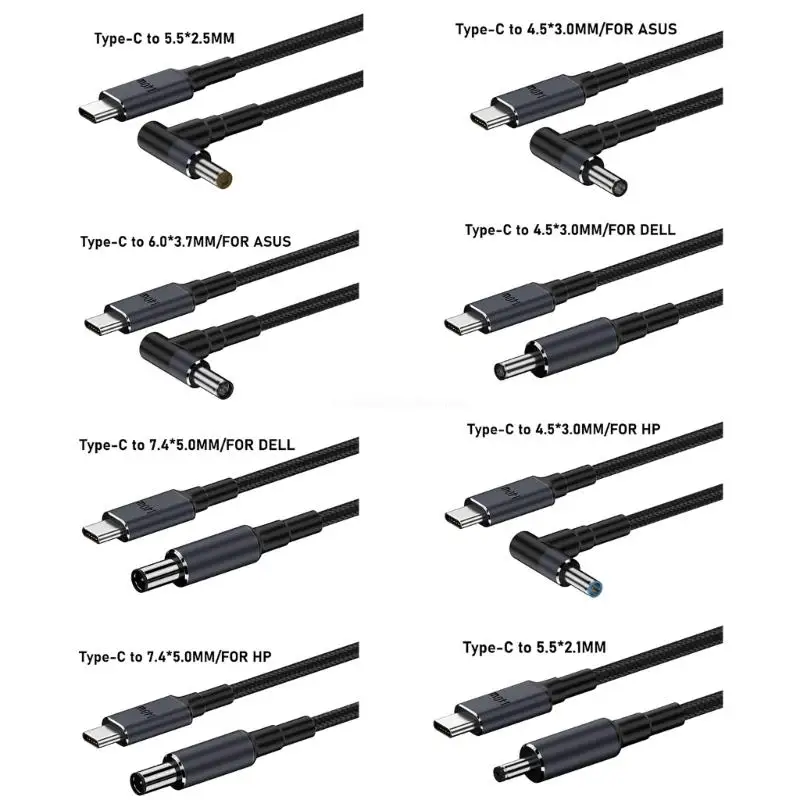 Зарядный кабель типа C-DC 140 Вт 5 5x2 мм/5 1/4 5x3 0/6 0x3 7/7 4x5 0 новая Прямая поставка