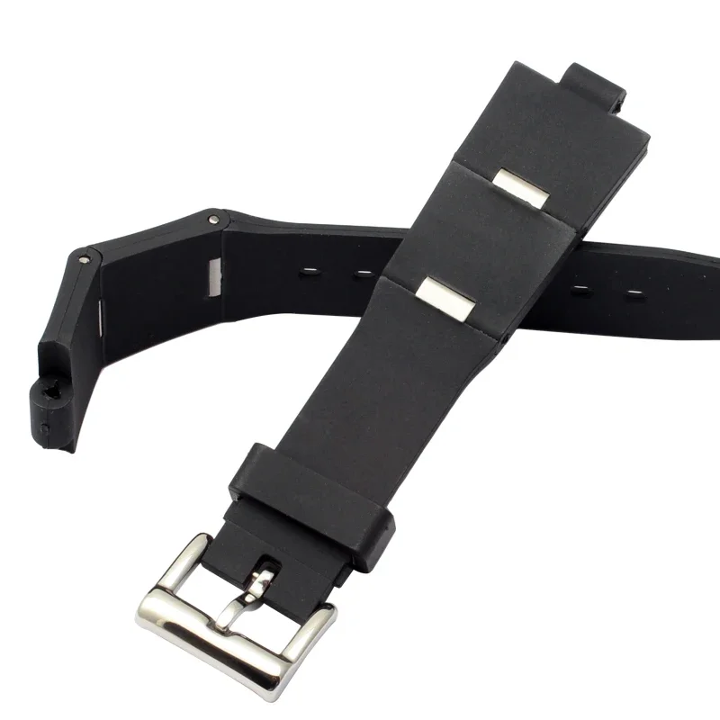 Резиновый силиконовый ремешок для часов Bvlgari с насечкой 22x8 24x8 мм DP42C14SVDGMT мужской и