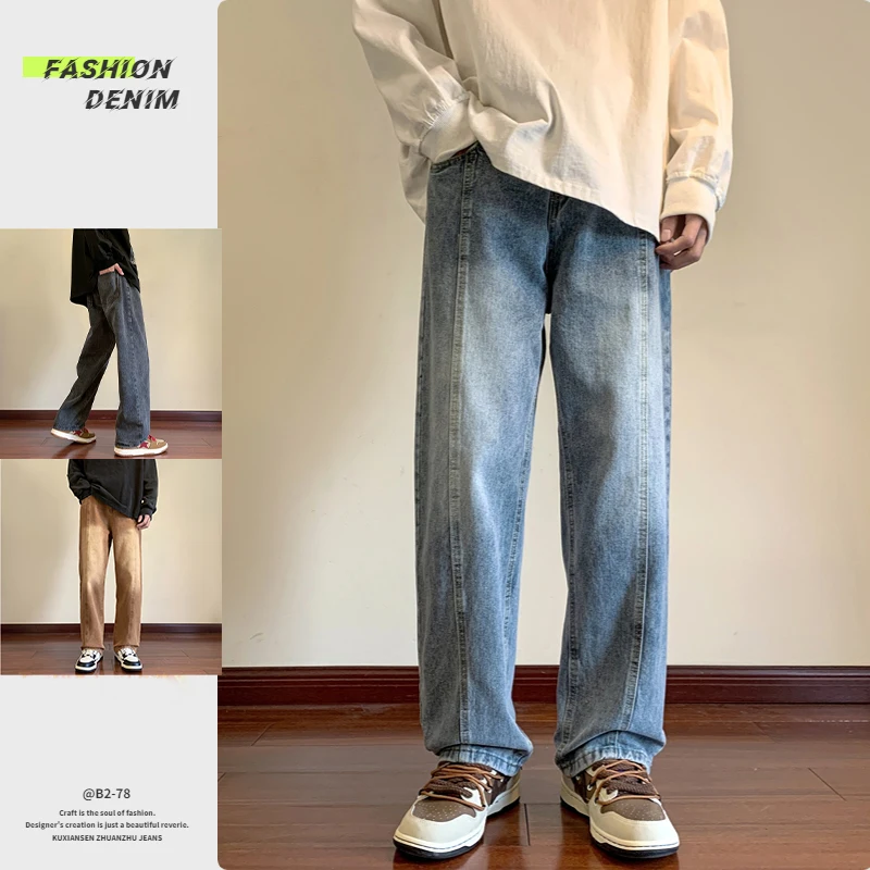 

Trousers Fairy Grunge Vintage Casual Y2K Pants 2022 Summer Hip Hop Streetwear Men's Denim Jeans Side Irregulars Khaki Homme Chic