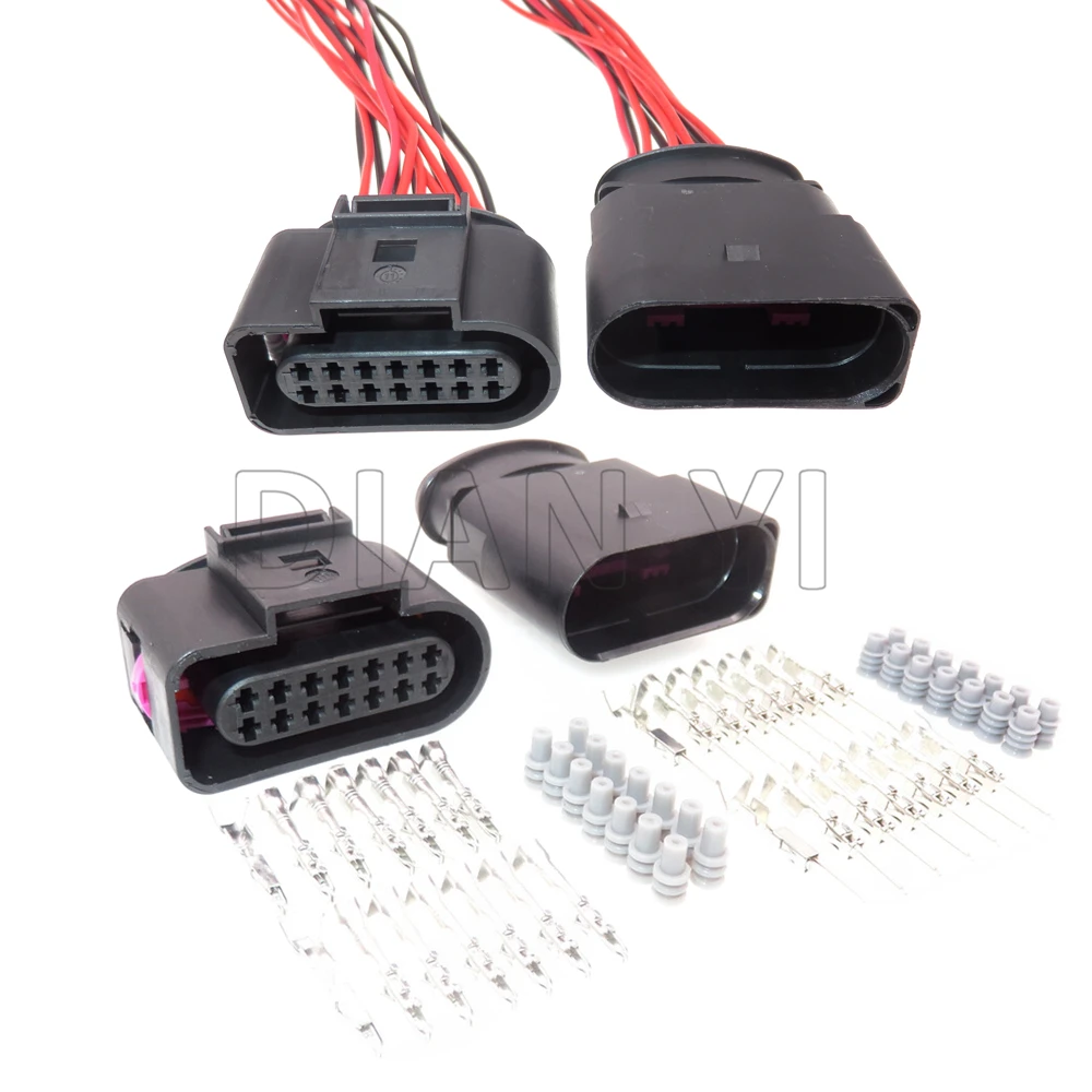 Водонепроницаемые электрические розетки для автомобильной коробки передач 6X0973817 6X0973717 1-966846-1, автомобильная электрическая вилка с кабелями, 1 комплект