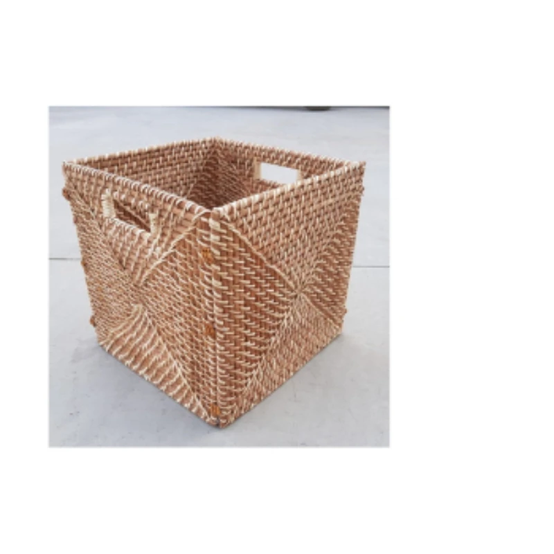 Folding Block Basket-  Real Rattan Block Storage Square Basket - Eco friendly Home Decorative Storage Basket - OEM, ODM