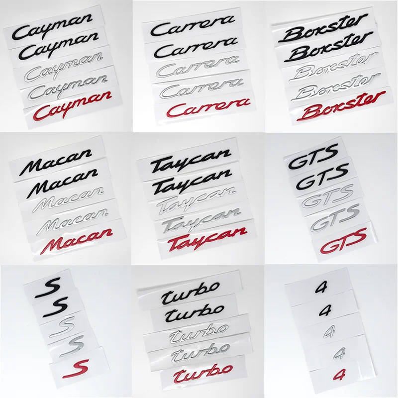 

3D ABS эмблема заднего багажника автомобиля, универсальная декоративная наклейка с буквами логотипа для Porsche Turbo GTS Macan Panamera Boxster