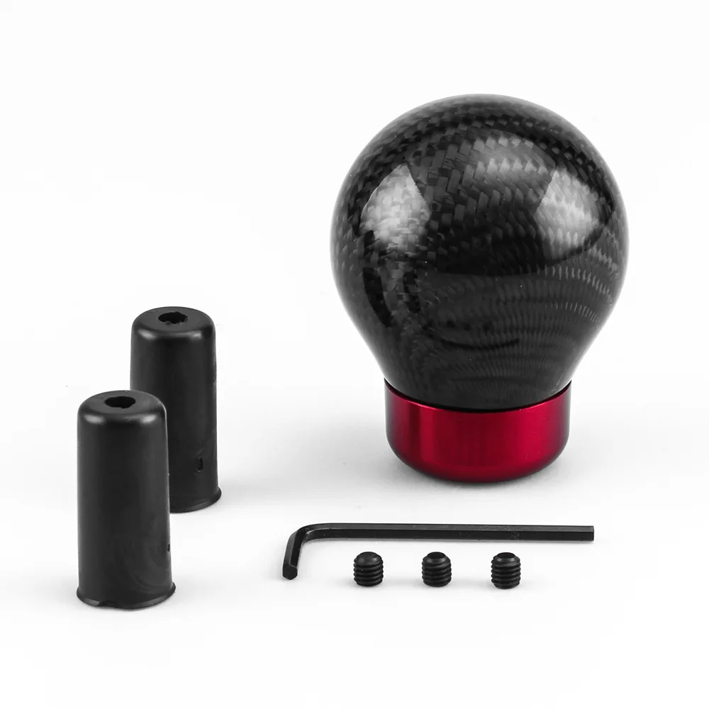 

Car Real Carbon Fiber Gear Shift knob Manual Transmission Shifter Lever Round Ball Shape Handle AT MT