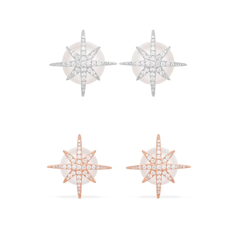 

LIDU High Quality 925 Silver Meteor Pearl Earrings Temperament Versatile Stylish Elegant Monaco Jewelry Gifts For Friends