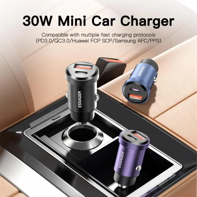 

Автомобильное зарядное устройство USB, быстрая зарядка 4,0 QC PD 3,0 SCP 5A USB Type C, автомобильное быстрое зарядное устройство для IPhone Xiaomi Мобильный те...