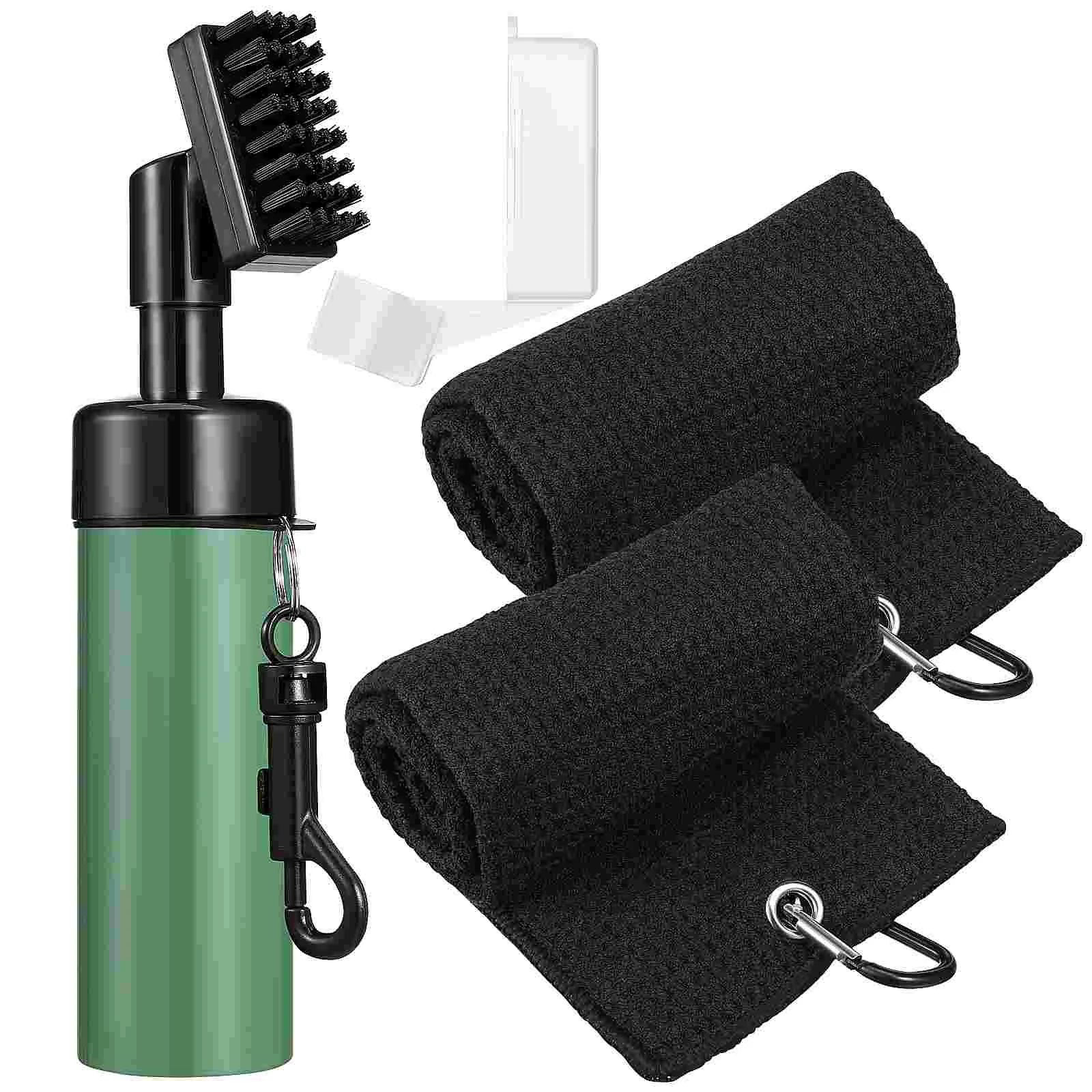 

1 Set Golf Club Cleaning Brush Handheld Squeeze Water Bottle Golf Shoe Cleaner with Cloth