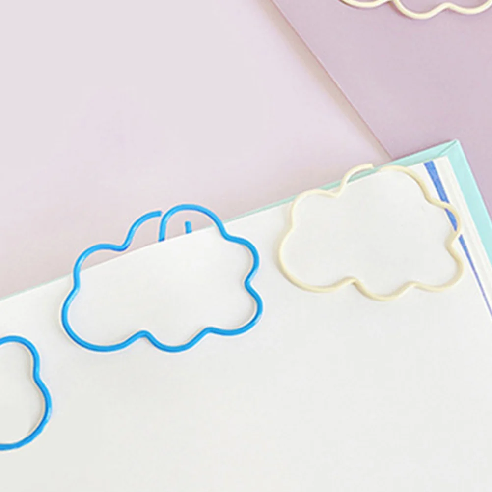 30Pcs Paper Clips Document Clips Office Clips Lovely Cloud Paper Clips for Home Study Office