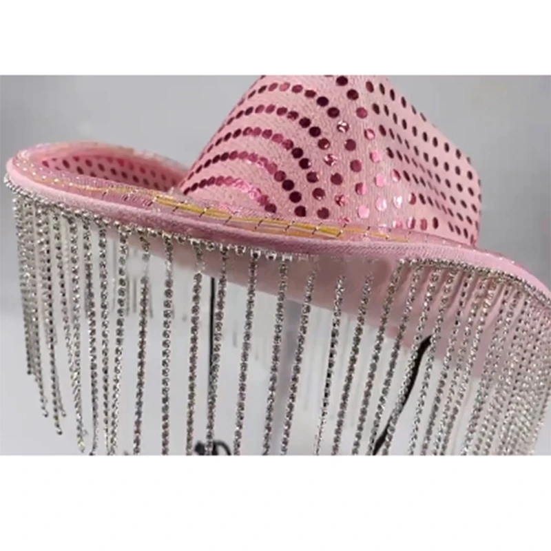 Светящаяся ковбойская шляпа с блестками и подсветкой для музыкального фестиваля