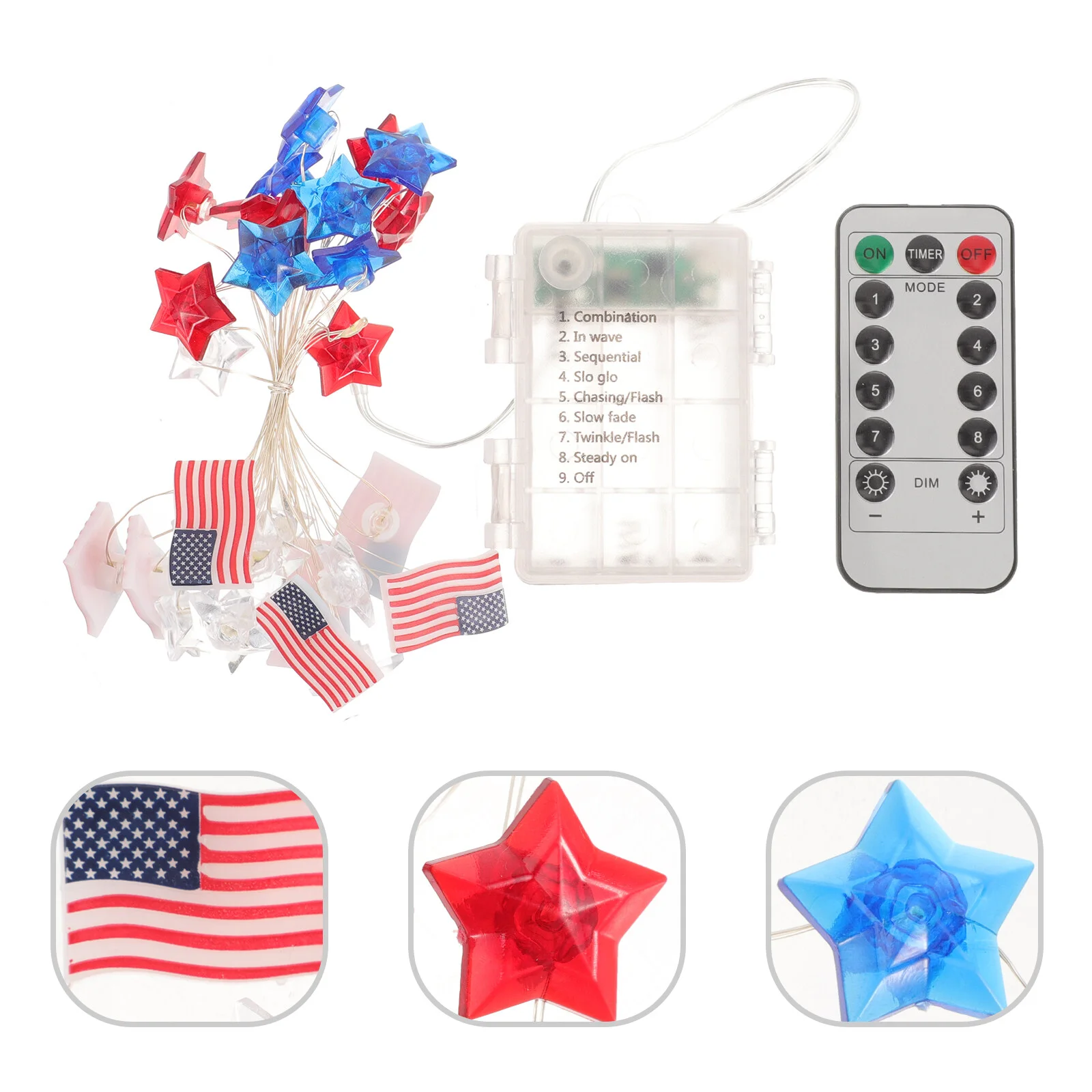 

Decorations Americana Independence Day Party 4th July Bedroom Indoor Flag Lights Pvc Creative Fairy Holiday