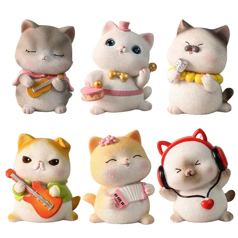 

Cat Miniature Figurines Lucky Kitten Auto Ornament Sculpture Cat Decor Home Indoor Garden Decorations Fairy Garden Accessories