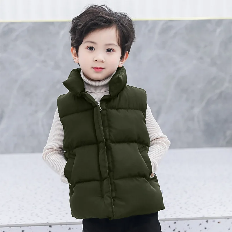 

Children Vest Jacket Coat Solid Color Block Sleeveless Warm BoyGirl Outerwear Autumn Winter Teenager Kids Clothing Children Vest