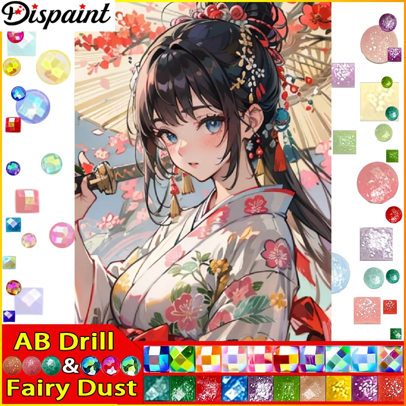 Dispaint Fairy Dust AB "Женские цветы" Алмазная картина 5D Полная квадратная/круглая