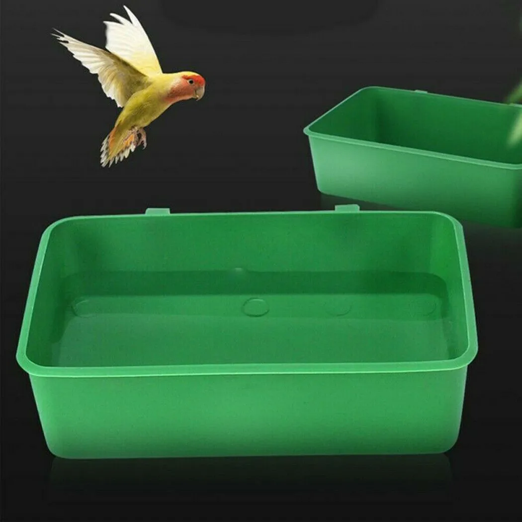 

Bird Water Bath Tub Pet Bird Bowl Hanging Animal Cage Standing Wash Shower Box Bird Cleaning Products Bird Supplies