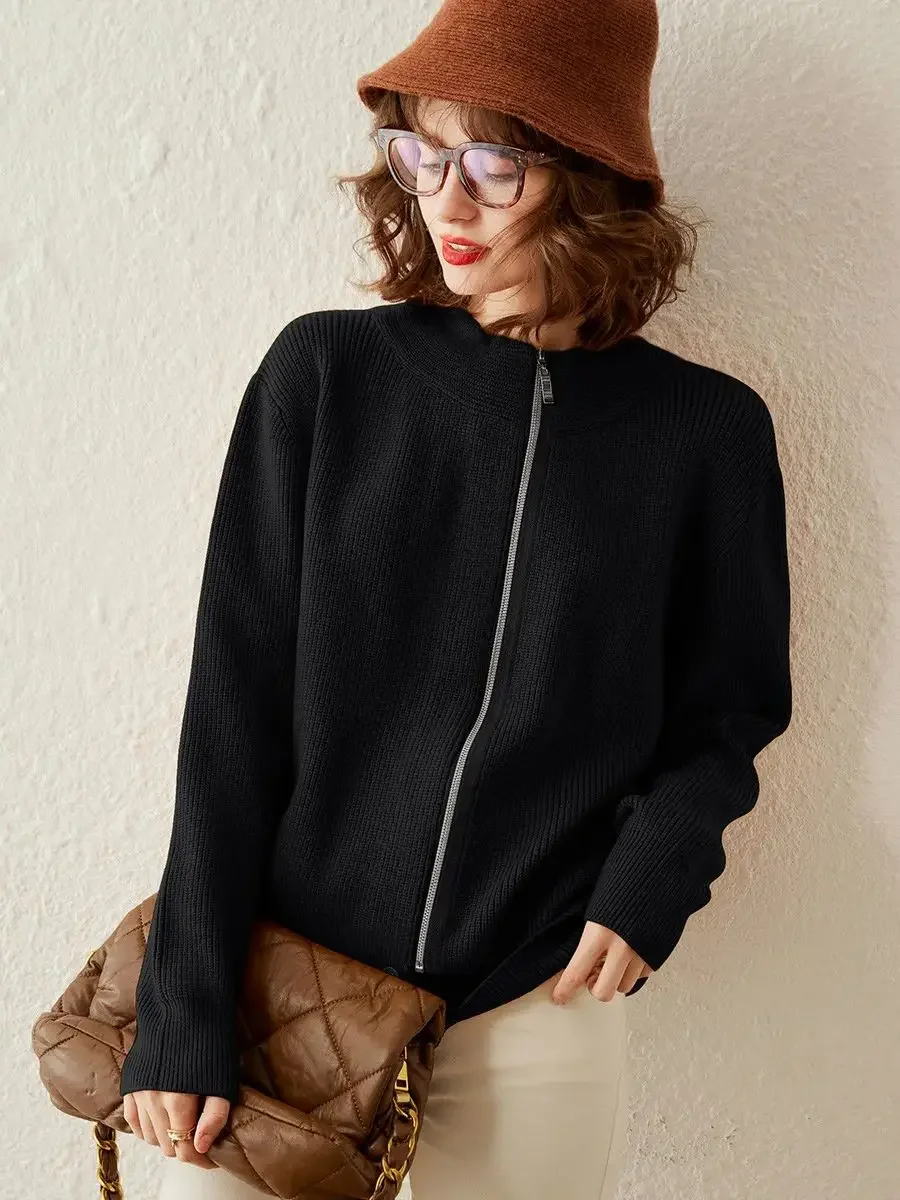 Женский вязаный кардиган LOUIS YAO осень 2023 Свободный Повседневный женский свитер на