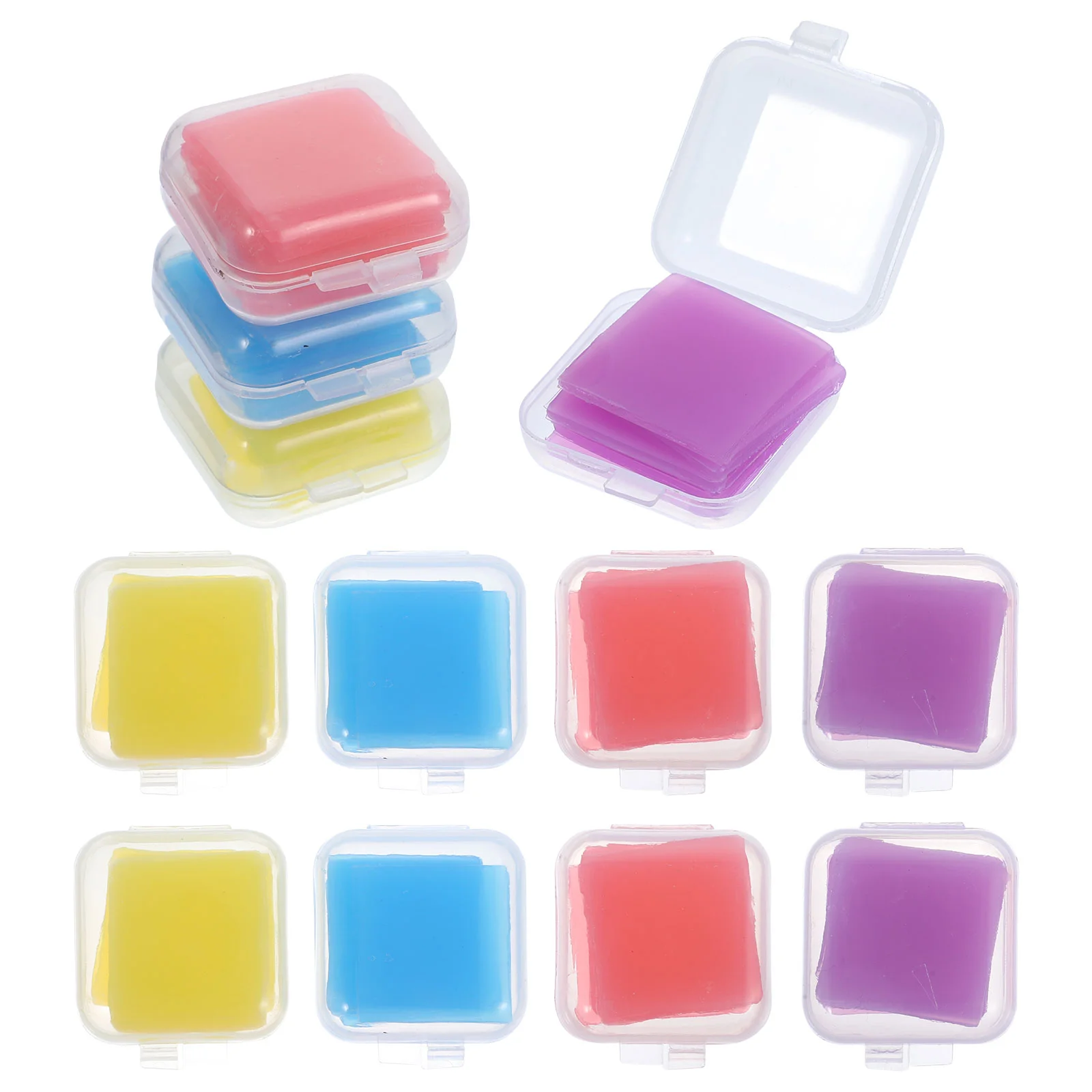 

12 Boxes Cross-stitch Square Shape Muds DIY Painting Glue Clay Diamond Drawing Muds