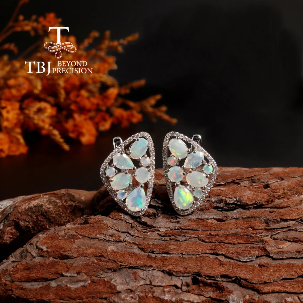 Красочные Редкие октябрьские серьги с натуральным опалом таинственные