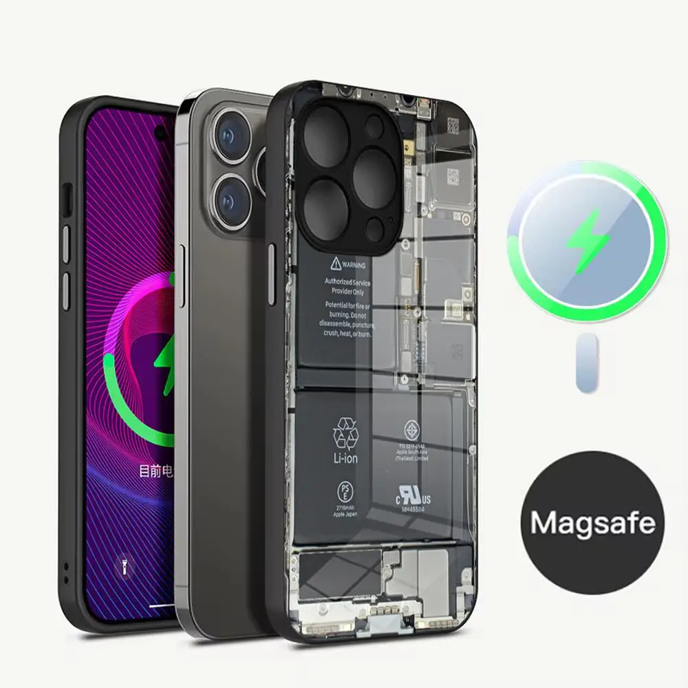 Circuit Board Phone Case NEW 2024 Tempered Glass For IPhone 16 15 Promax 14 13 Pro 12 11 plus Covers