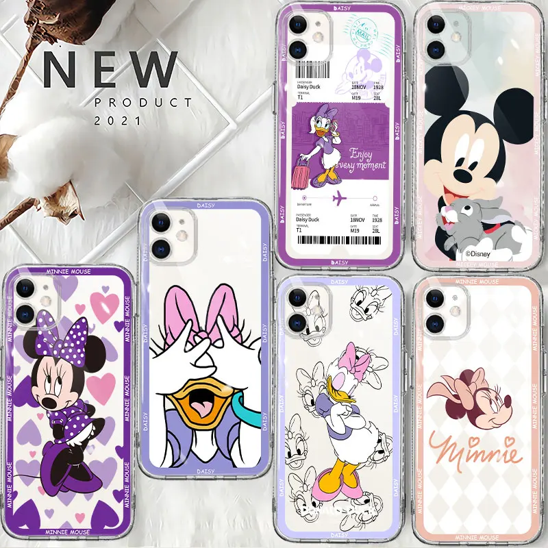 

For iPhone 12 13 14 Pro Max 11 XS X XR 8 6 Mini 6S 7 Plus 5 12mini 13mini Mickey Daisy Donald Duck Mobilephone Cases