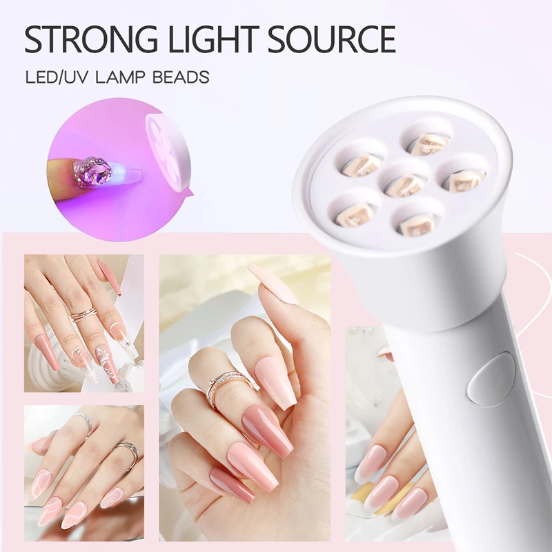 Портативная ручная УФ-сушилка для ногтей Быстросохнущий USB-вентилятор с 6 лампами