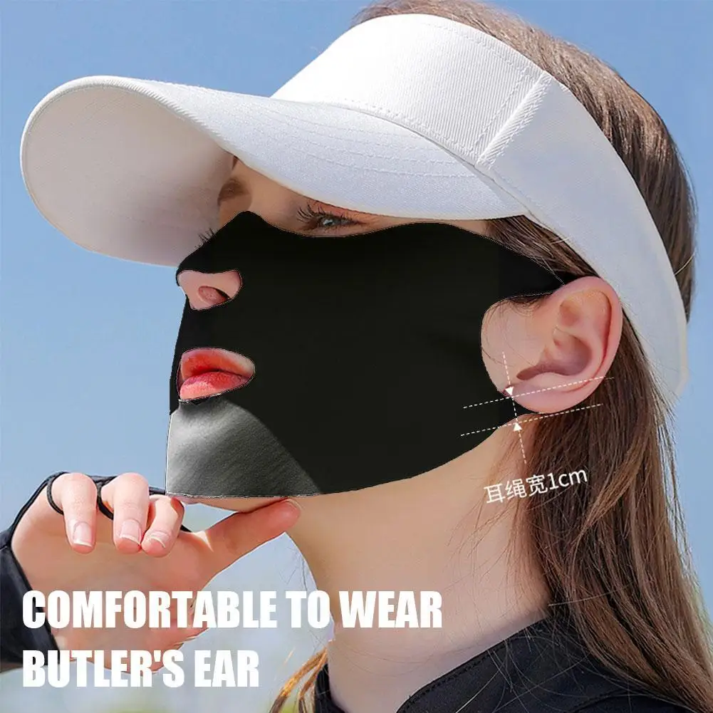 

Summer Outdoor Golf Reusable Ice Silk Face-modified Nose Three-dimensional Sunscreen Outdoor Sports Hole