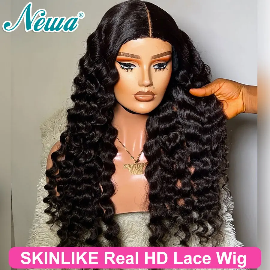 Фото Newa Hair Glueless Ready Wear HD Lace Closure Wig Natural Black HD Lace Frontal Wig Предварительно выщипанные отбеленные узлы 2x6 Парик с глубокой частью №1