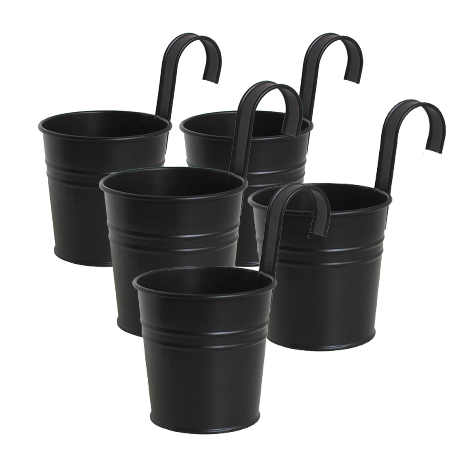 

5Pcs Metal Iron Flower Wall Hanging Flower Plants Pot Hook Bucket Tin Garden Planter Pots Balcony Hanging Succulent Pot