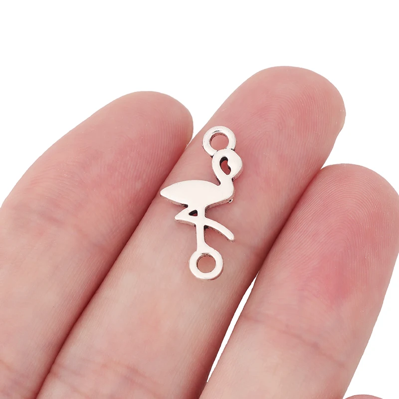 

20 x Tibetan Silver Flamingo Bird Connectors Charms Pendants For DIY Making Metal Jewelry Accessories Craft 22x10mm