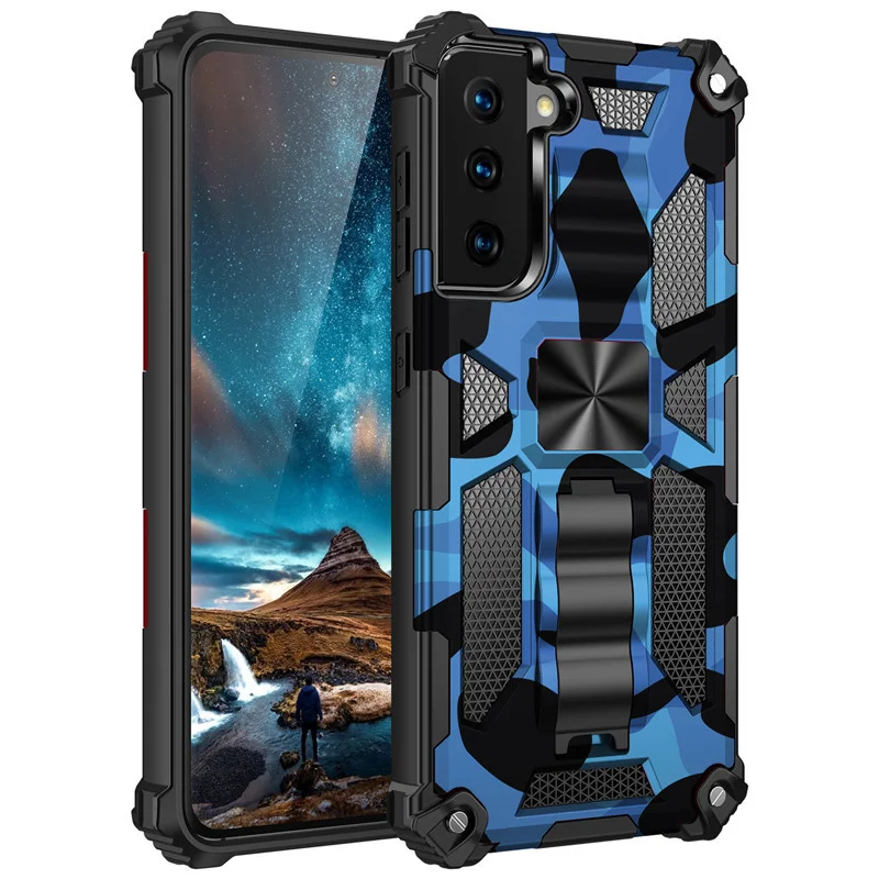 

New Hidden Magnetic Kickstand Case For Samsung Galaxy S21 Ultra S20 S10 Plus S20FE Note20 A72 A52 A71 A51 Shockproof Armor Cover