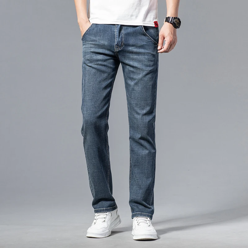 Акция мужские джинсы классические модные повседневные Стрейчевые брюки