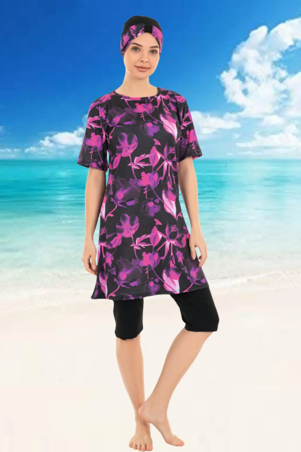 

Мусульманский купальник из Буркини с полным покрытием, летняя одежда, хиджаб, спортивный купальник, Мусульманский купальник с полным покры...