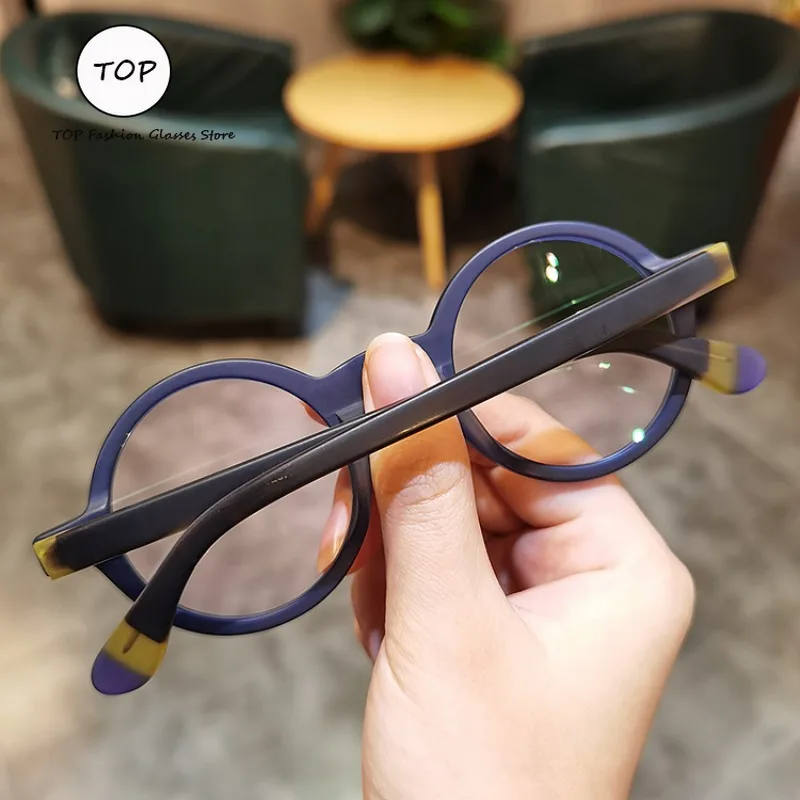 Ретро простая пластина индивидуальная круглая оправа ручной работы женская для