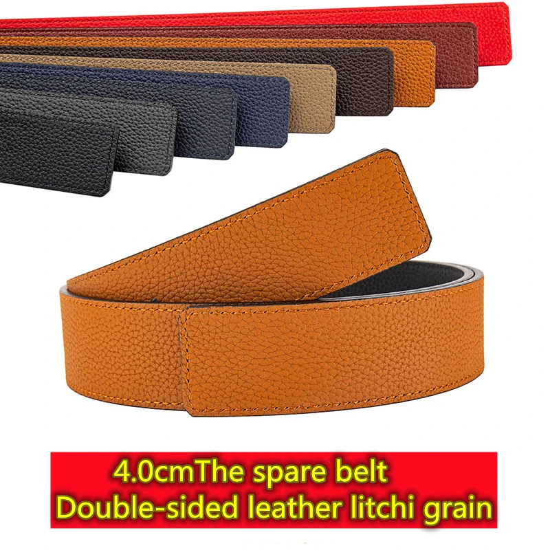 2022 men's and women's wide buckle 4.0cm Gu Shuai new design men's and women's belt high-quality cowhide leather double-sided fr