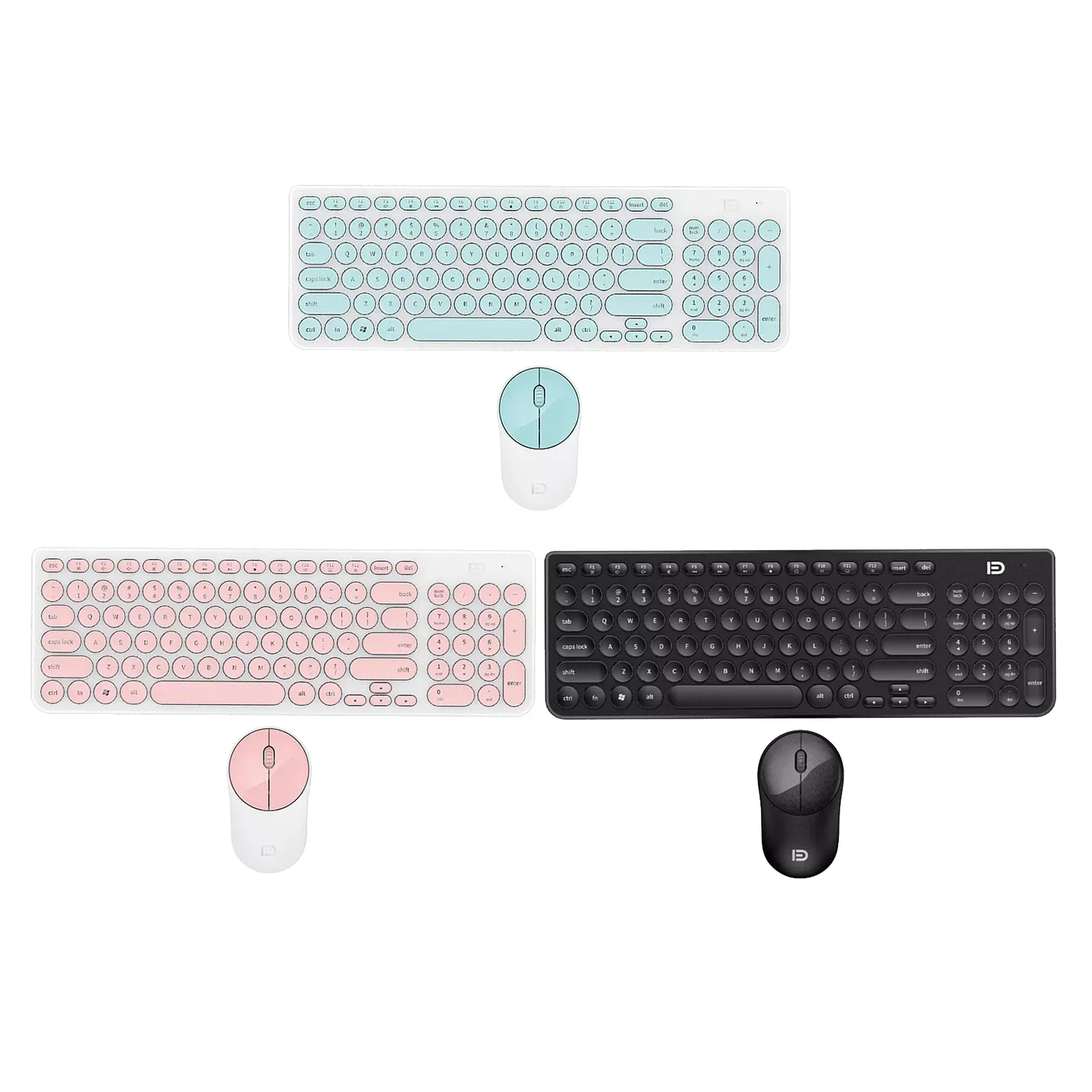 

Hot Ticket Gaming 2.4G Wireless Keyboard and Mouse Combo Retro Round Keycaps